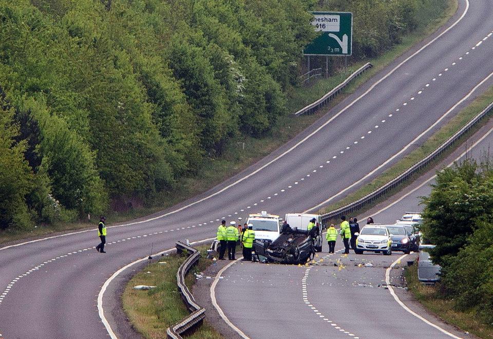  The scene of the fatal crash in Hertfordshire in May 2017