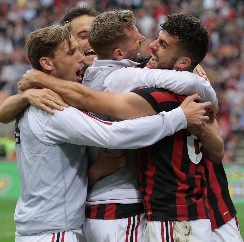  AC Milan had a mediocre season but here they hail one of Patrick Cutrone's two goals in Sunday's 5-1 win over Fiorentina