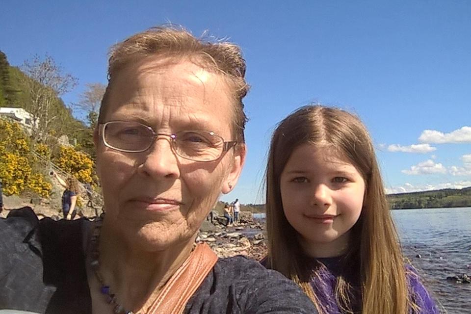  Schoolgirl Laria Annand and Gran Marie were paddling on the shore when they noticed something strange in the water