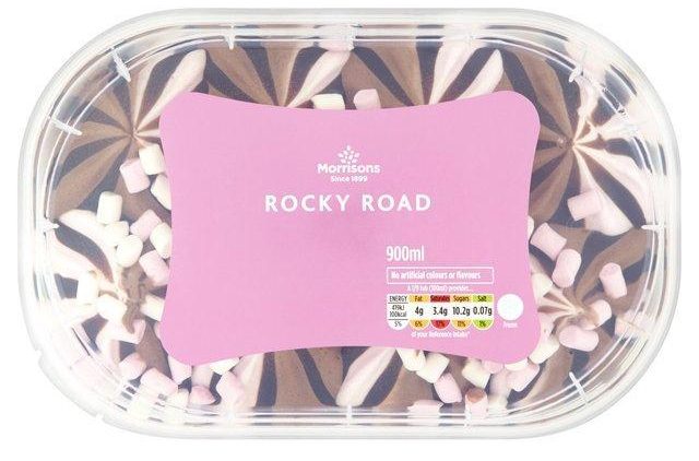 Morrisons have 900ml ice cream tubs, including fun flavours such as rocky road, which are perfect for the hot weather