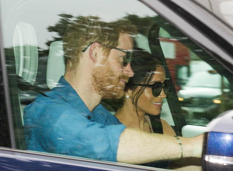  The couple were smiling as they arrived back at their new home Nottingham Cottage within the palace grounds