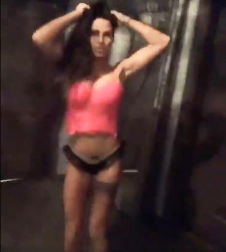  Katie Price stripped to her knickers and bra for a birthday dance