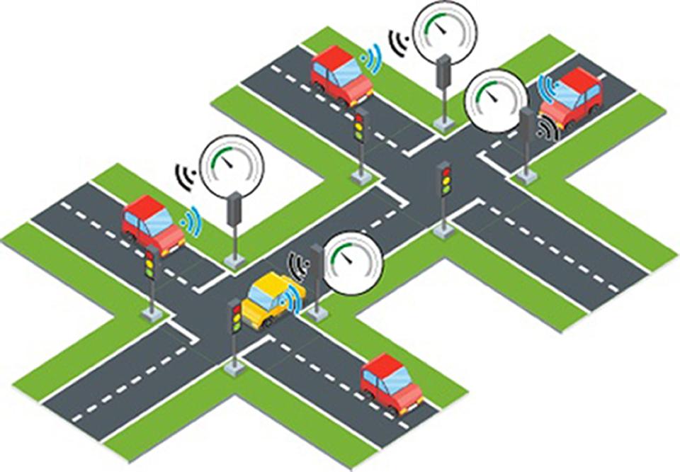  The National Infrastructure Commission issued an artists impression of how the smart traffic lights would work