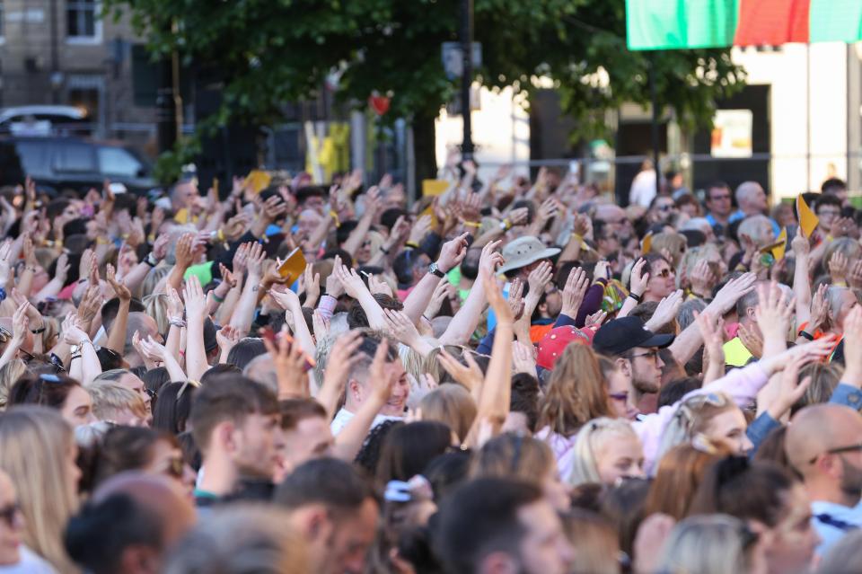  The crowds heard moving messages from the city's famous sports and music stars