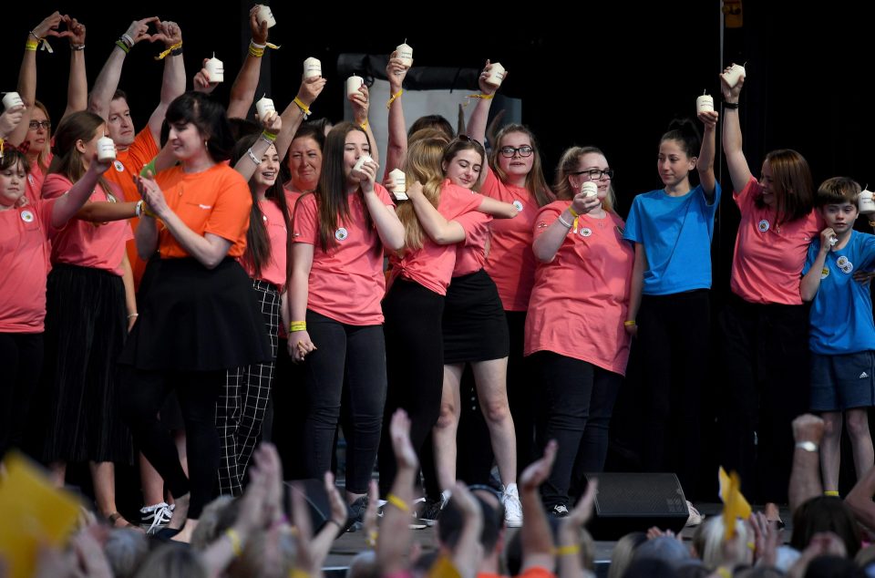  The Manchester Survivors Choir performs during the public event