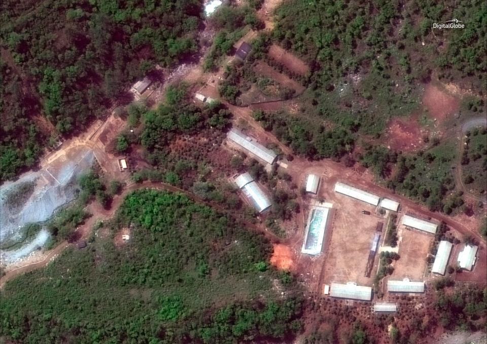  North Korea has carried out the planned demolition of its Punggye-ri nuclear site, pictured before the reported blast