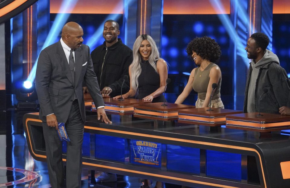  Kim Kardashian went to the 'West side' when she represented husband Kanye West's family instead of the Kardashians on Celebrity Family Feud