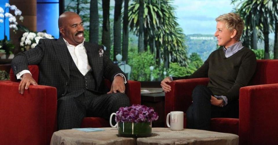  Family Feud host Steve Harvey spilled the beans on the episode to talk show star Ellen DeGeneres