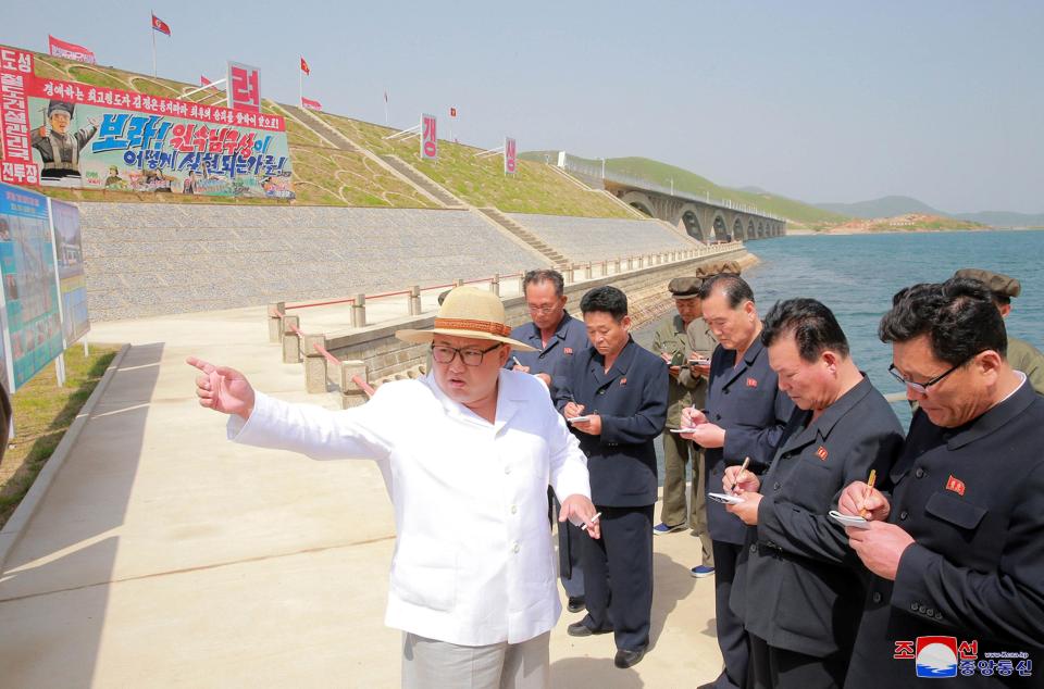  Kim, seen here at the opening of a bridge, ordered the demolition of his nuclear testing site in preparation for his meeting with Trump