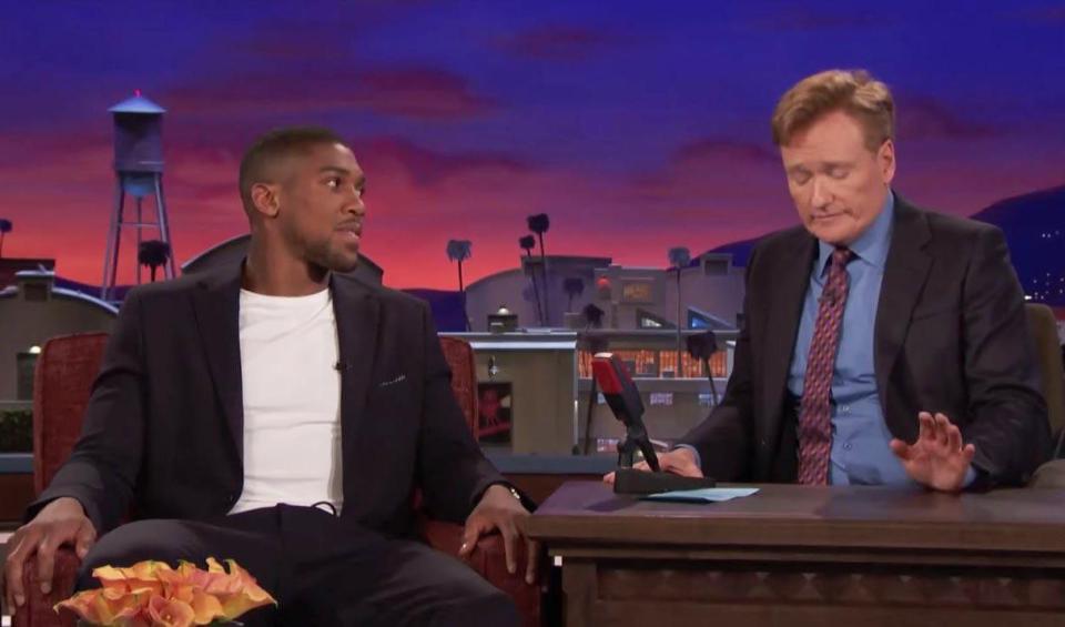  AJ appeared on hit chat show Conan O'Brien