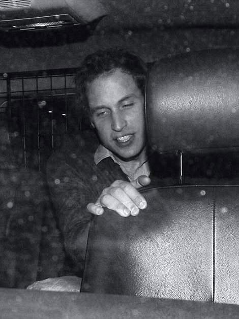  Prince William was photographed looking a little worse-for-wear in the back of a car after a night out