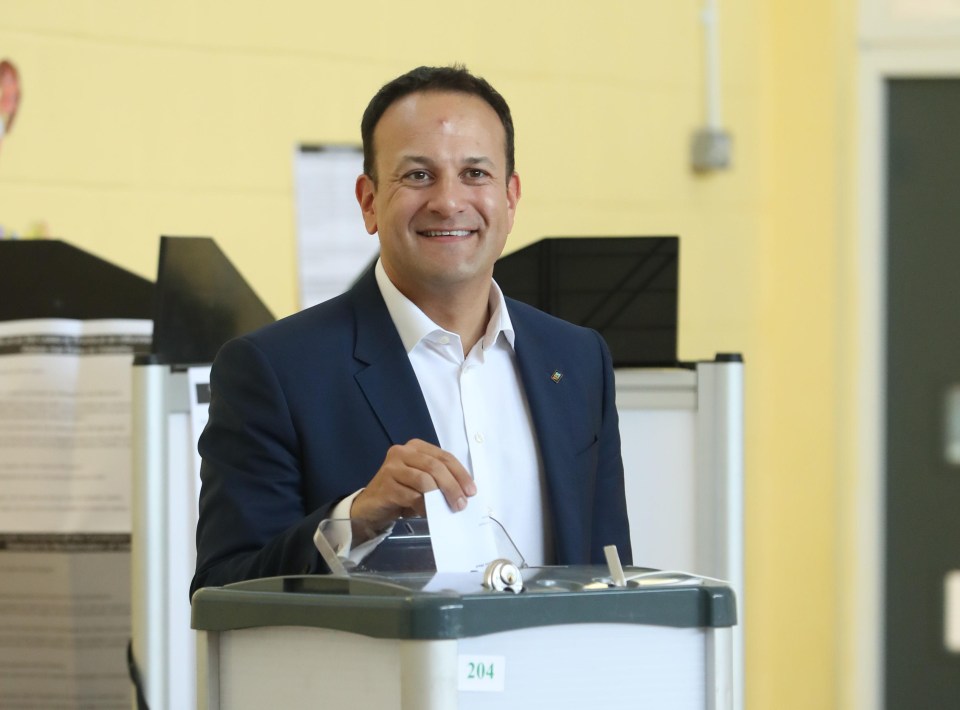 Leo Varadkar voting in the referendum on the 8th Amendment of the Irish Constitution