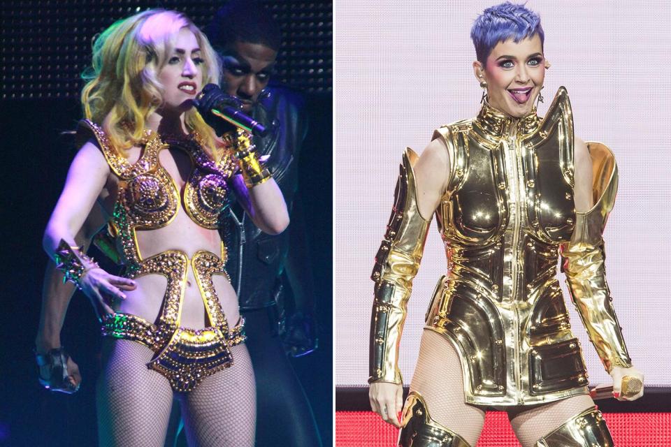  Lady Gaga in gold armour? Standard. Perry maximised the look for her tour in Germany earlier this year.