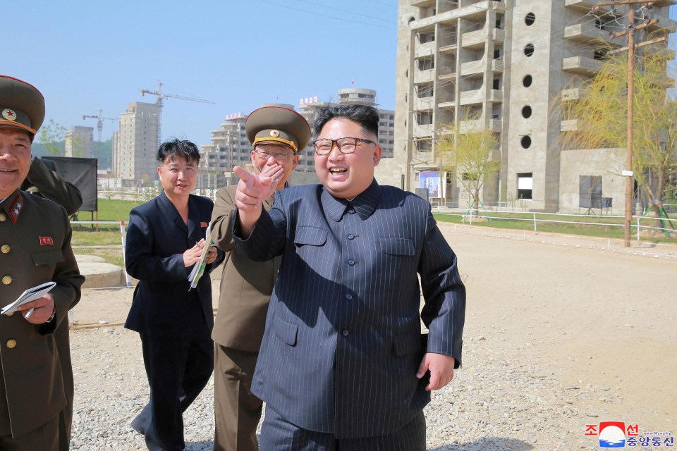 Kim Kong-un visiting a construction site for a ‘tourist zone’ in North Korea