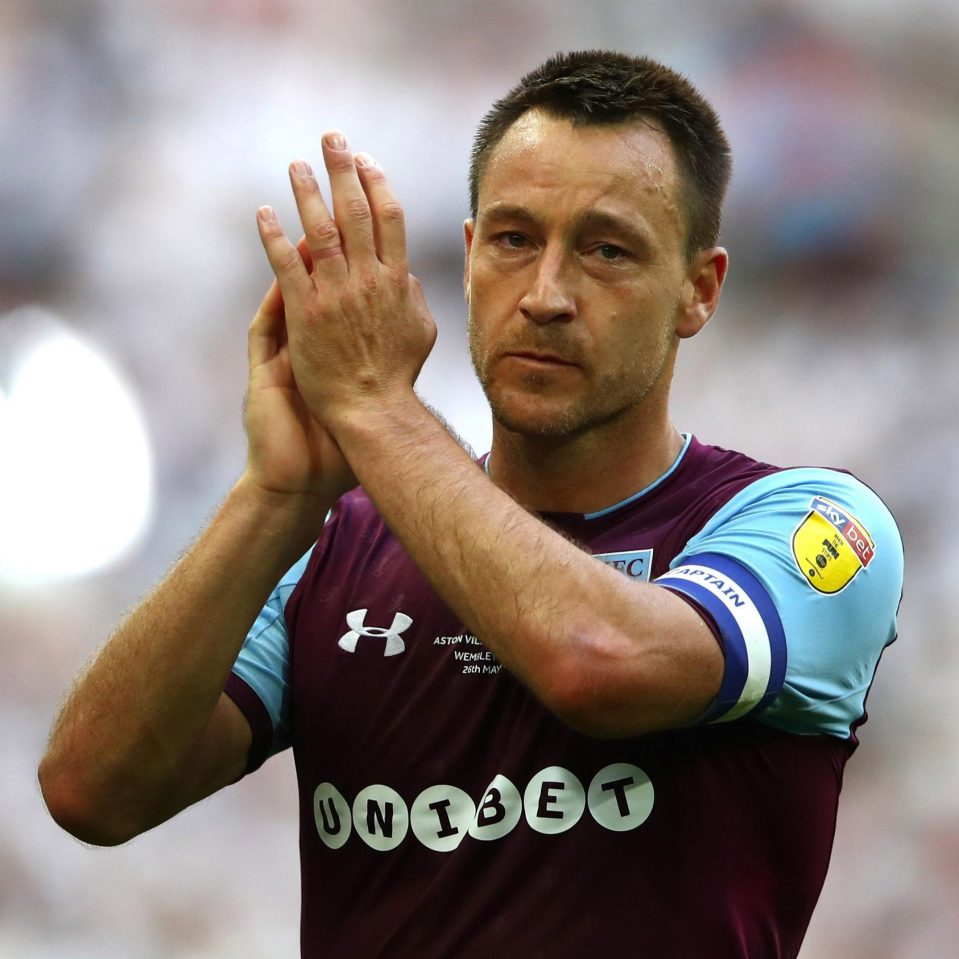 John Terry salutes Villa fans after Fulham won the Championship play-off at Wembley