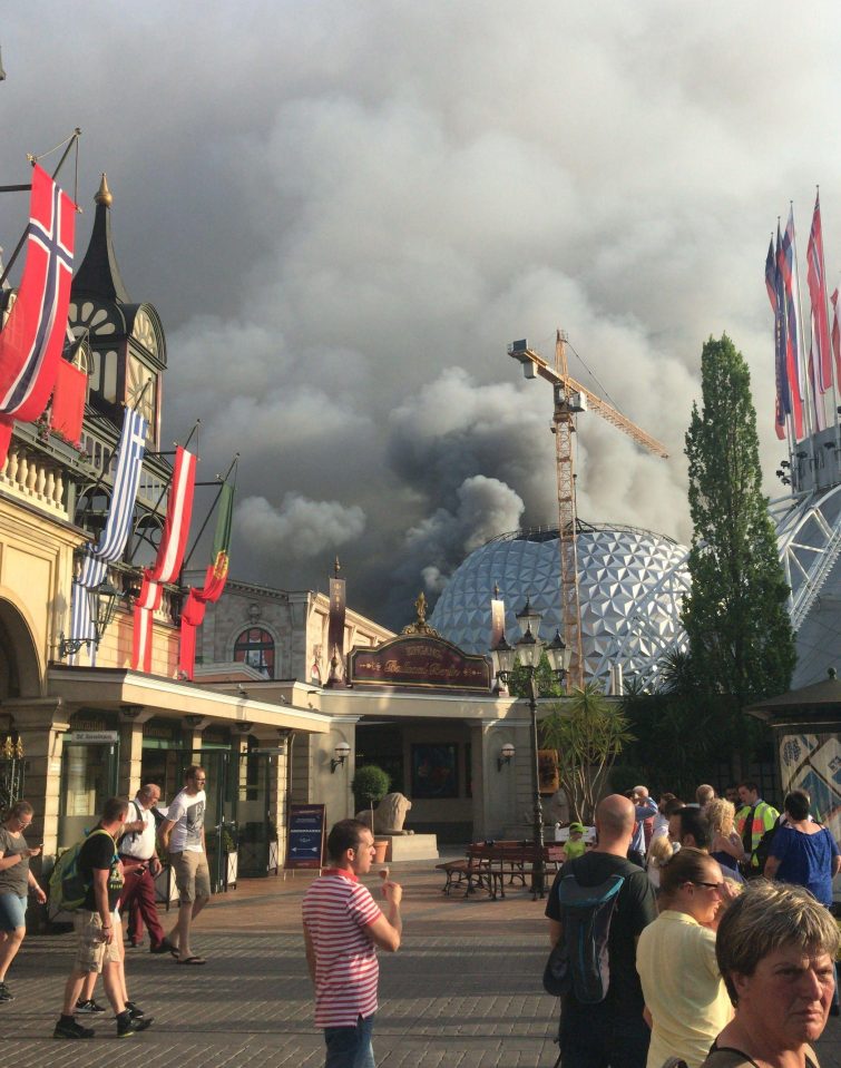  Visitors were evacuated as firefighters descended on the scene to battle the blaze