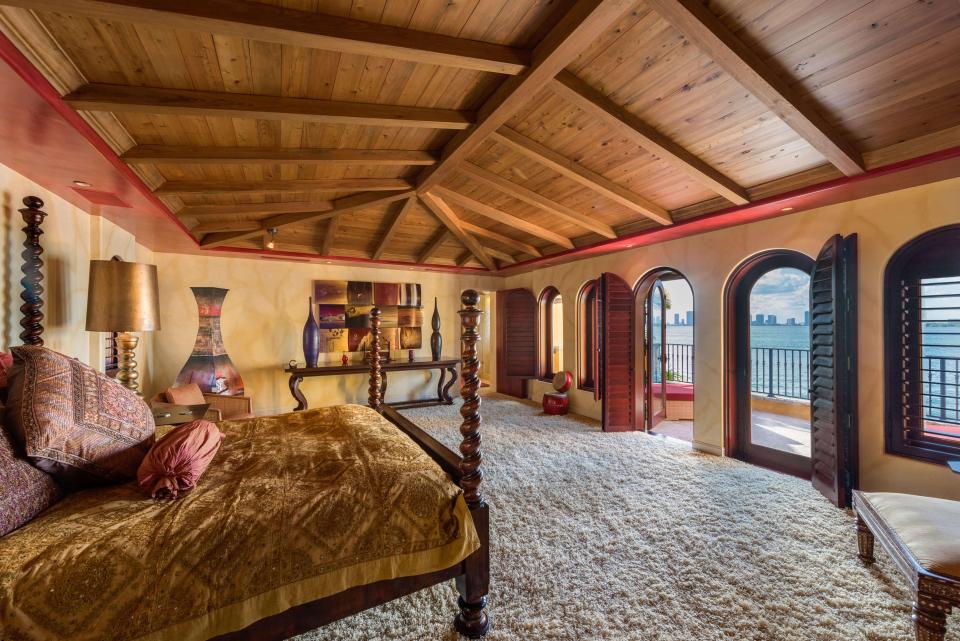  The master bedroom has views out across the water