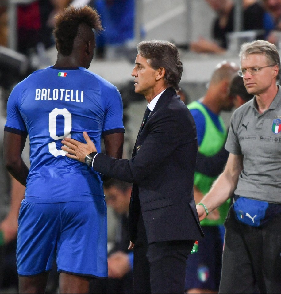 Balotelli has returned to international duty under his old Manchester City boss Roberto Mancini