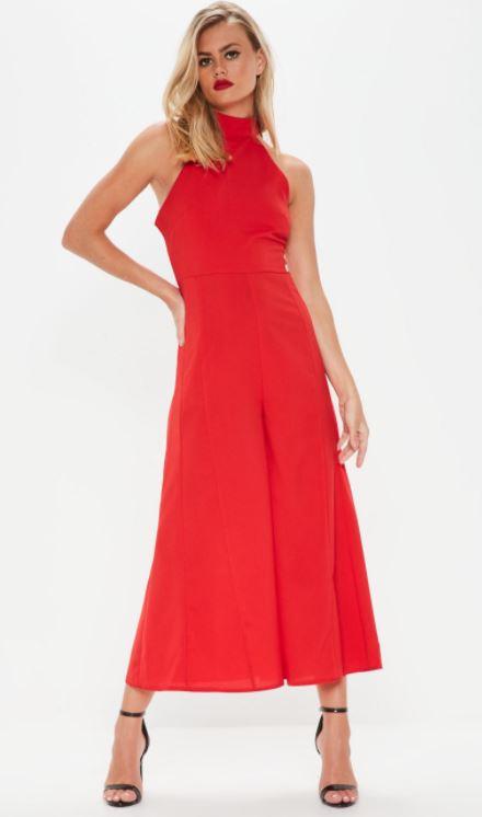  Paint the town red in this vibrant jumpsuit