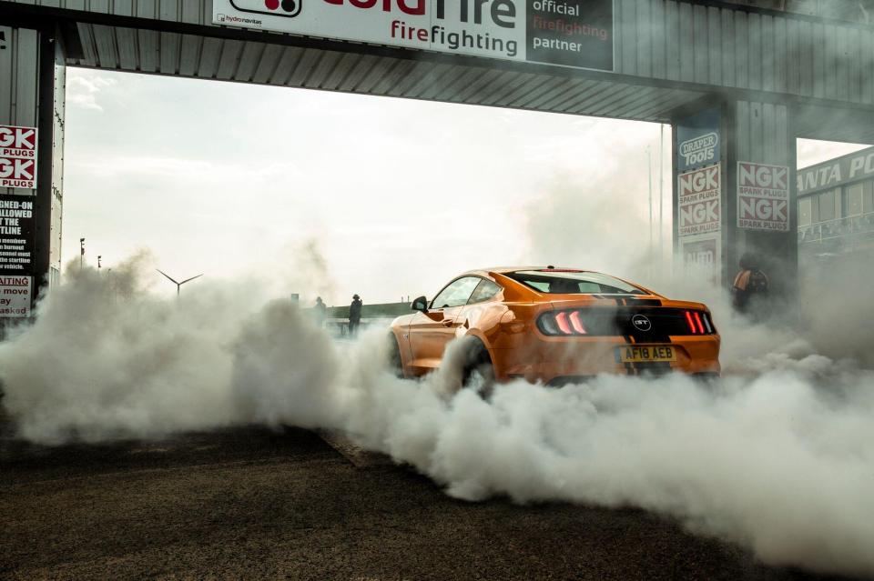 The Mustang won the drag race, crossing the finish line in 13.1 seconds, at 111mph