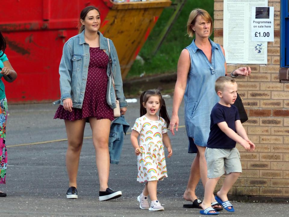  Jacqueline was snapped supporting her ex at a charity football match just days ago with Ella and Teddy