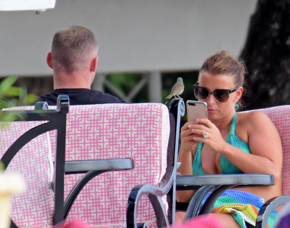  Coleen took a cheeky snap of husband Wayne while on holiday in Barbados