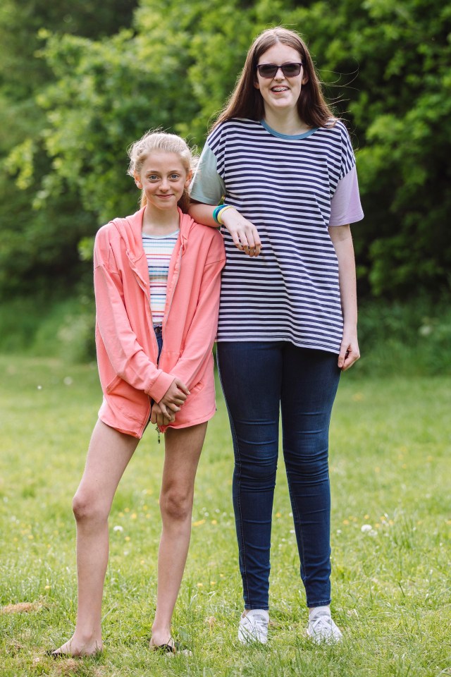 Sophie stands well above the average 12-year-old girl, including friend Marta Porter, 12