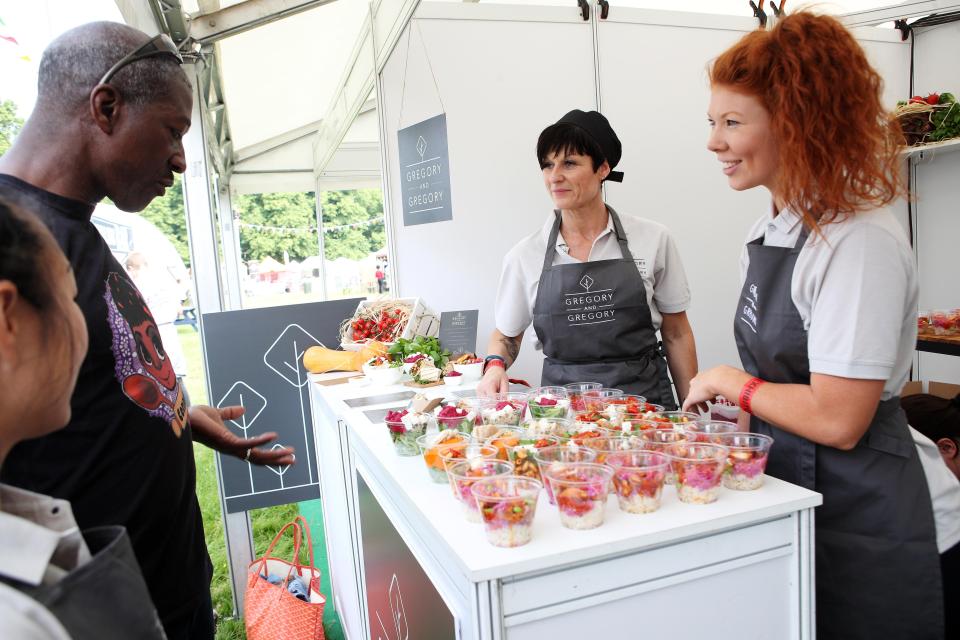  The bakery chain was promoting their new summer menu which includes healthy salads and wraps