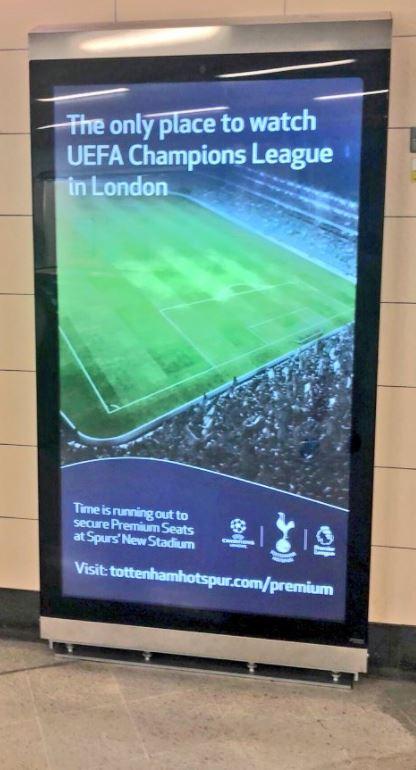  Spurs are advertising their new stadium at tube stations in London