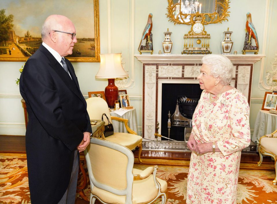  The Queen meets with a dignitary in Buckingham Palace