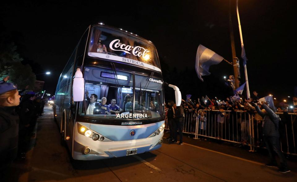  The team beat Haiti 4-0 in their final warm-up game in Argentina before crowds lined the streets to wish them farewell