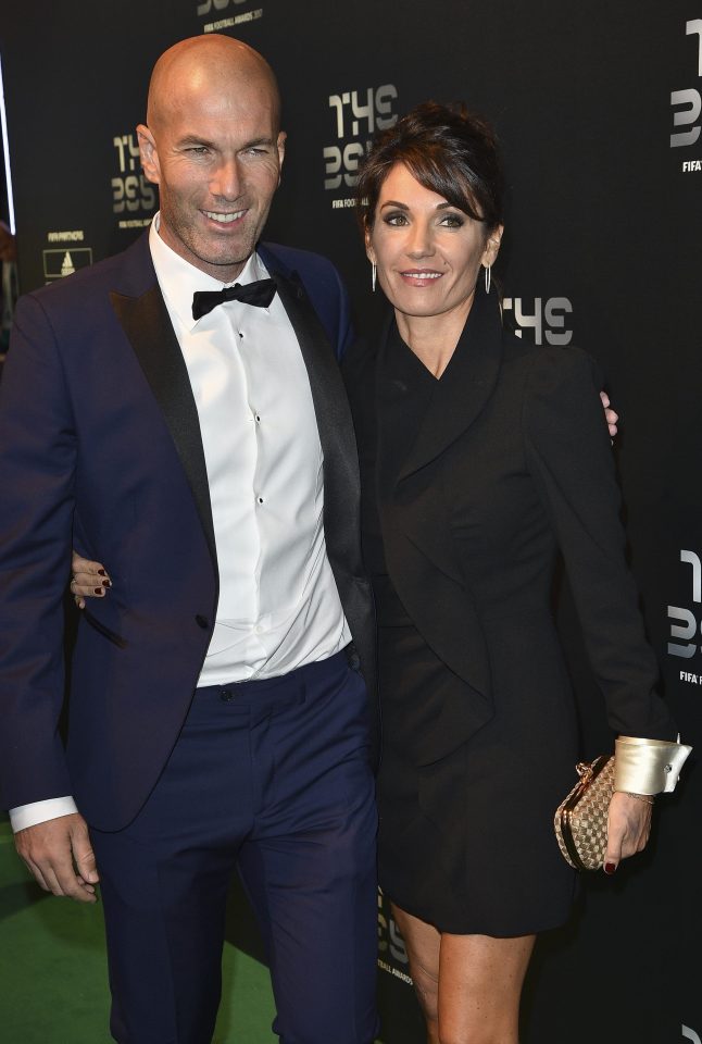  Zinedine, left, and Véronique, right, at the Fifa football awards in 2017