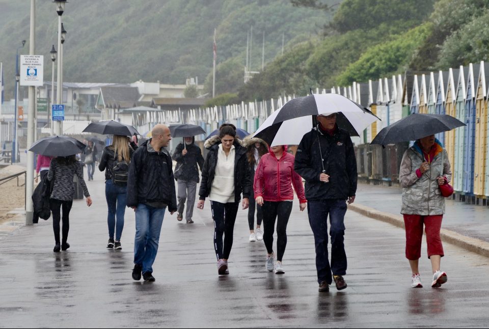  Commuters were told to get home as soon as possible as torrential rain is due to sweep in from the west on Thursday evening