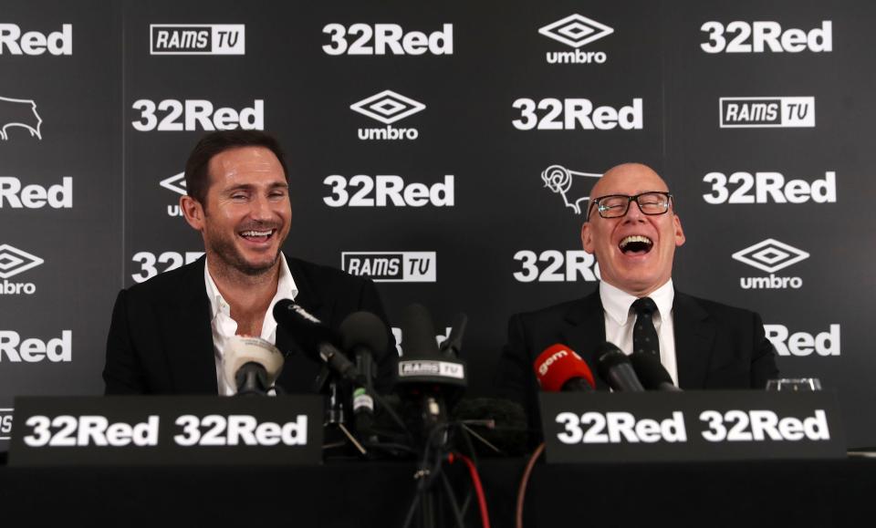  Lampard has taken his first managerial job at Derby County