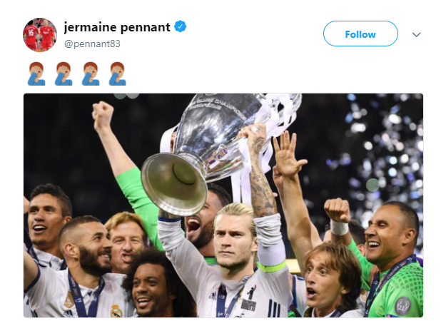  Pennant tweeted a mocked up image of Karius lifting the trophy with the rest of the Real Madrid team