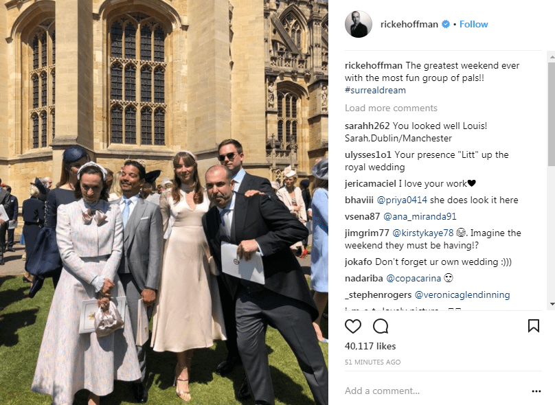  Rick kept his fans up to date with his antics following Prince Harry and Meghan's big day