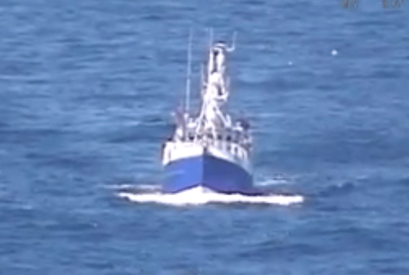  The Govenek of Ladram vessel seen from the helicopter as it approaches