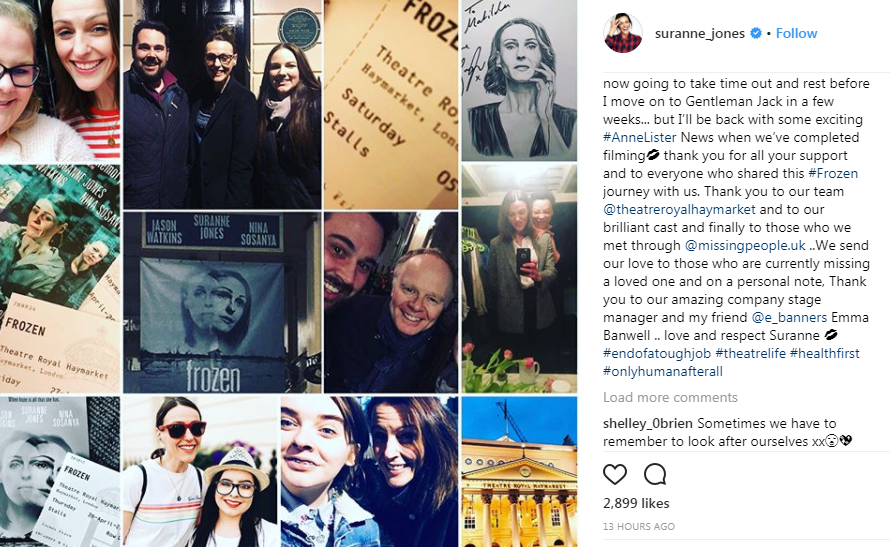 Suranne expressed how sorry she was in a lengthy Instagram post