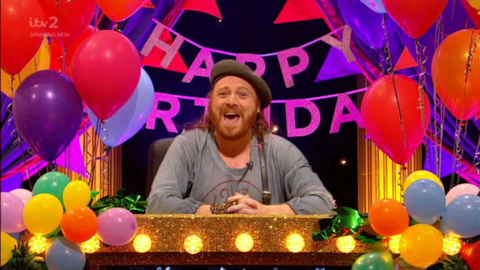  Presenter Keith Lemon, who celebrated his '35th birthday' on the show couldn't help but laugh at Joey