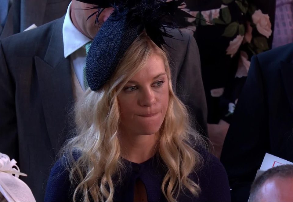  Chelsy Davy looked less than impressed as she attended the wedding