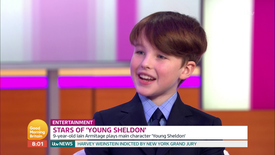  Zoe appeared on the show with nine-year-old actor Iain Armitage