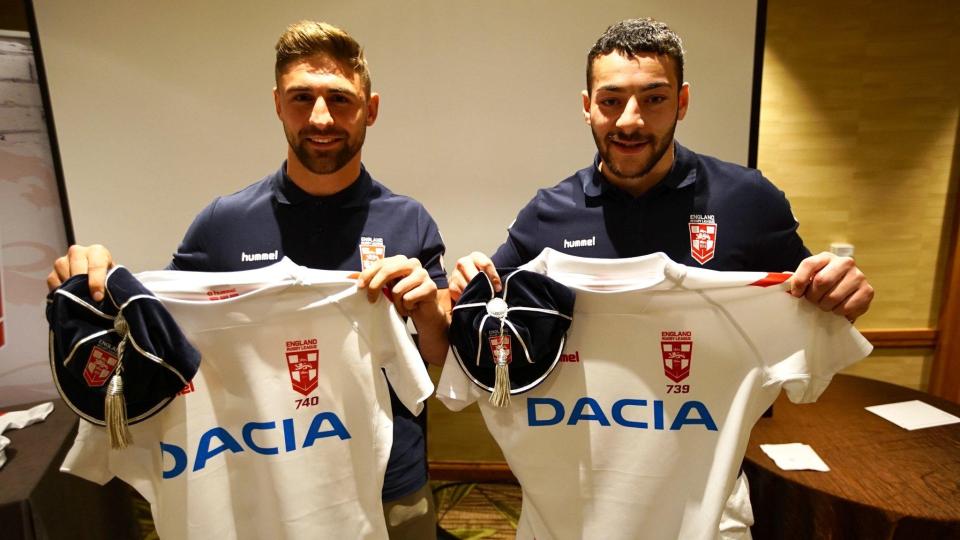  Jake Connor (right) and Tommy Makinson both scored tries on their England debut against New Zealand in Denver