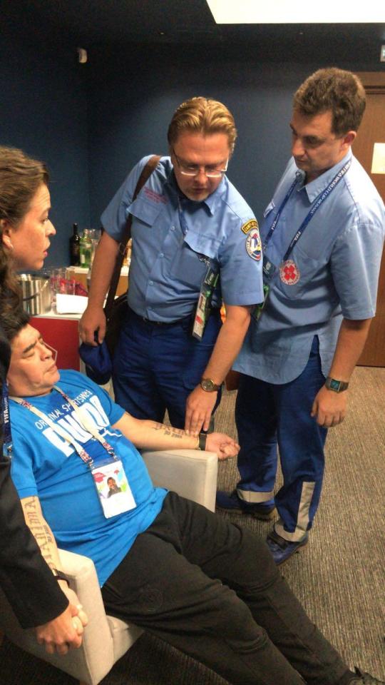  Maradona needed treatment from medical staff after Argentina's win over Nigeria