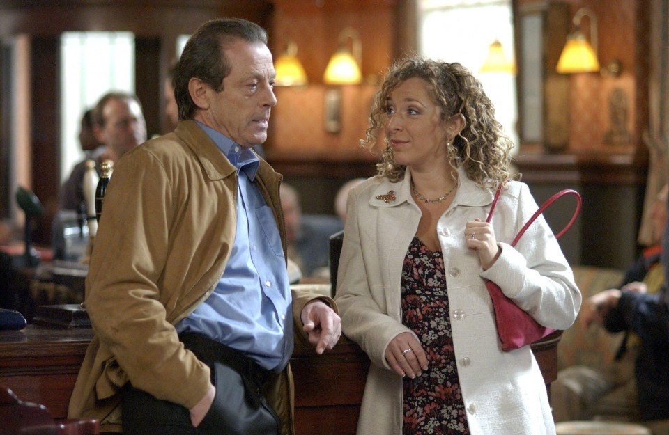 Leslie’s character ‘Dirty’ Den returned from the dead and re-joined EastEnders in 2003