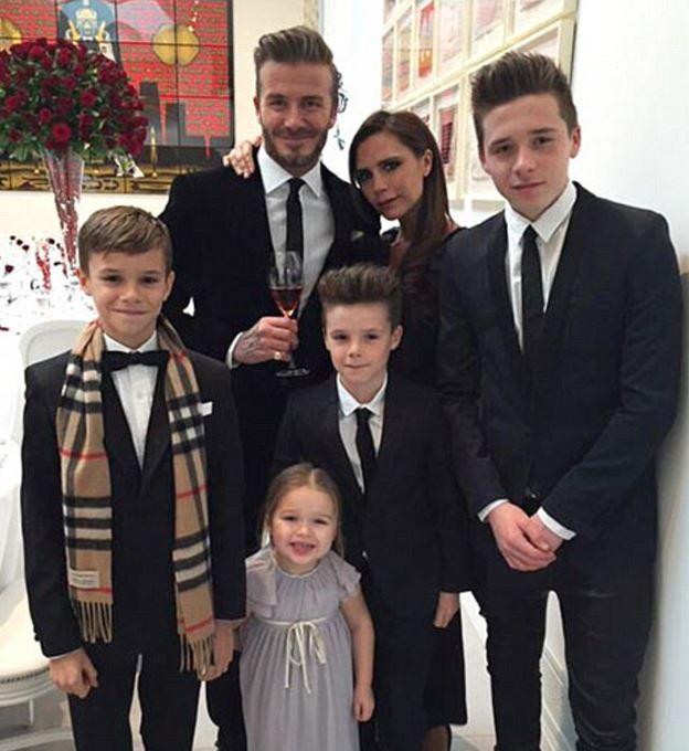  The Beckham family, from left, Romeo, David, Harper, Cruz, Victoria and Brooklyn