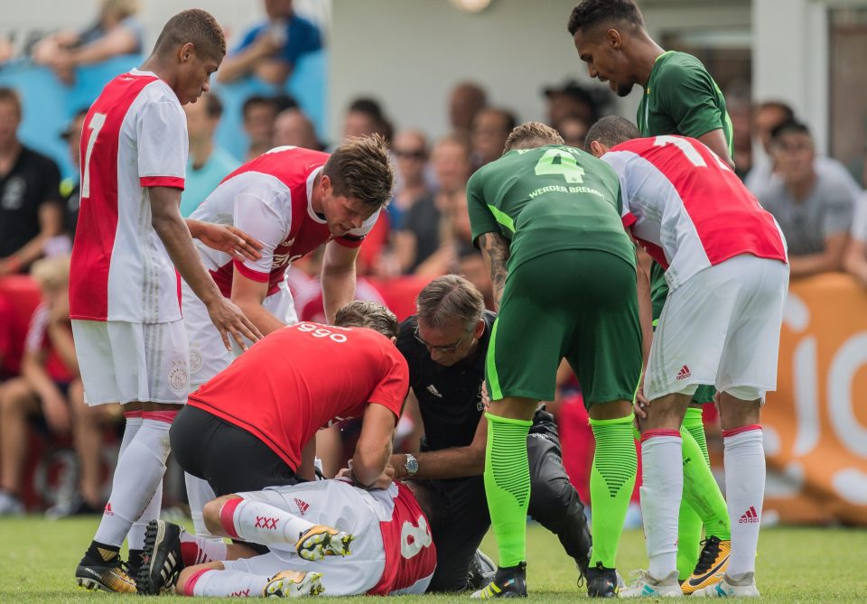  Abdelhak Nouri is treated after collapsing during game last year