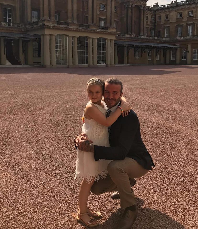  Harper and dad David at Buckingham Palace for her sixth birthday bash