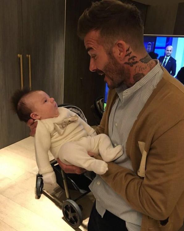  David Beckham gazes lovingly at niece Peggy