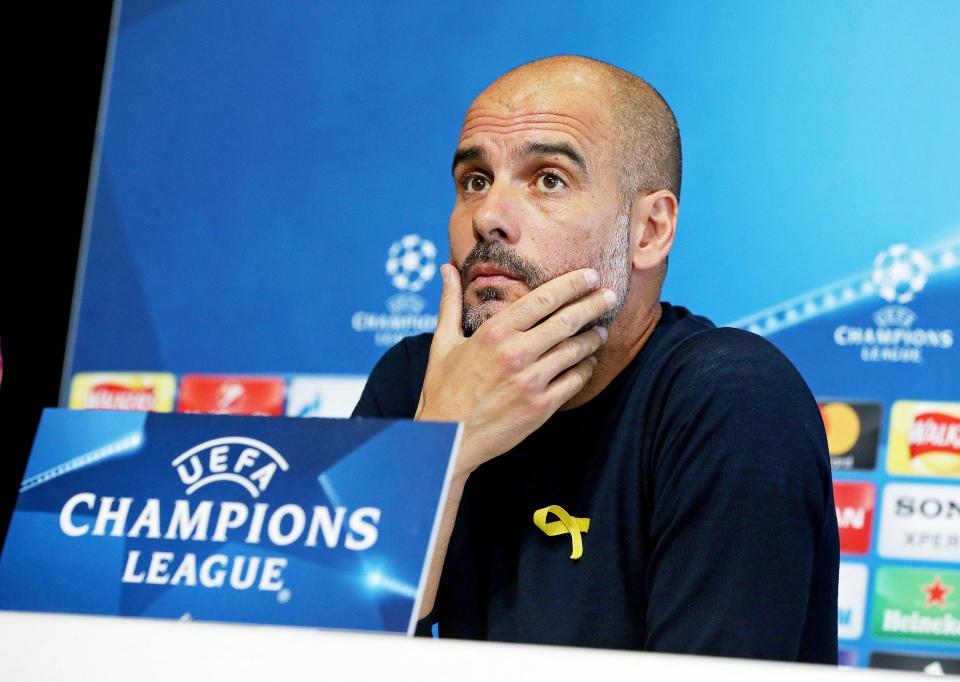  Pep Guardiola has passionately defended wearing a yellow ribbon