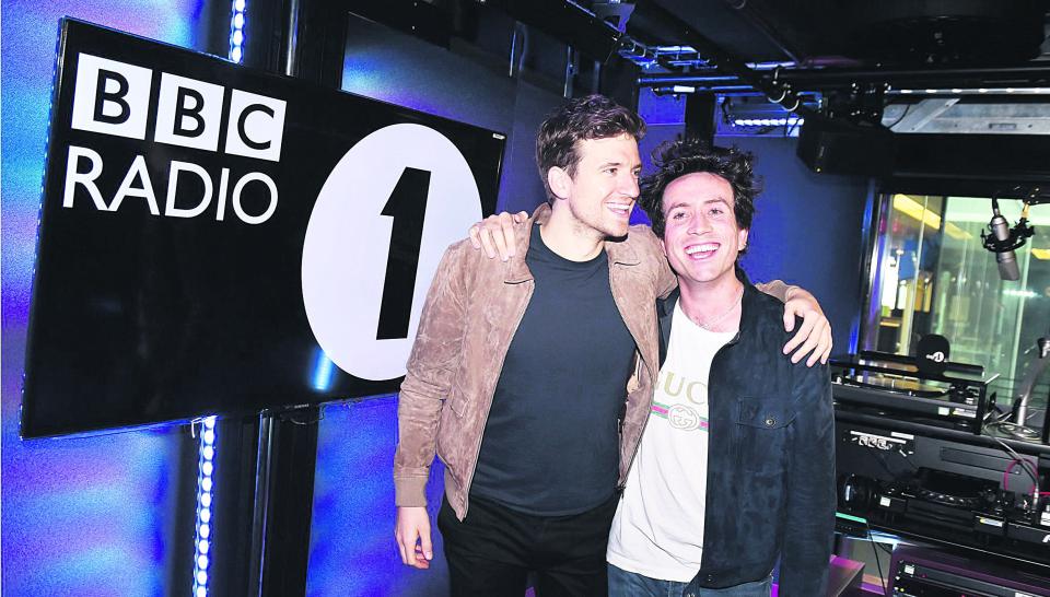  Grimmy and Greg James just after revealing they'd be swapping jobs at Radio 1